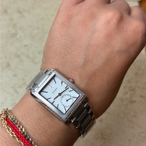 DKNY Silver Rectangular Watch - Picture 3 of 3